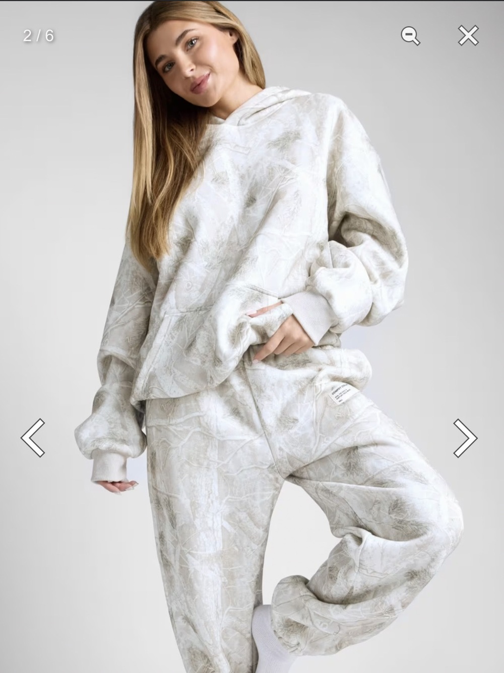 Women's Cozy Tie-Dye Hoodie & Jogger Pajama Set - Cream